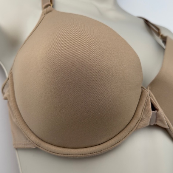 38D Front Close Racerback T-Shirt Bra Nude Smooth Cups NWT Vassarette - Picture 2 of 10